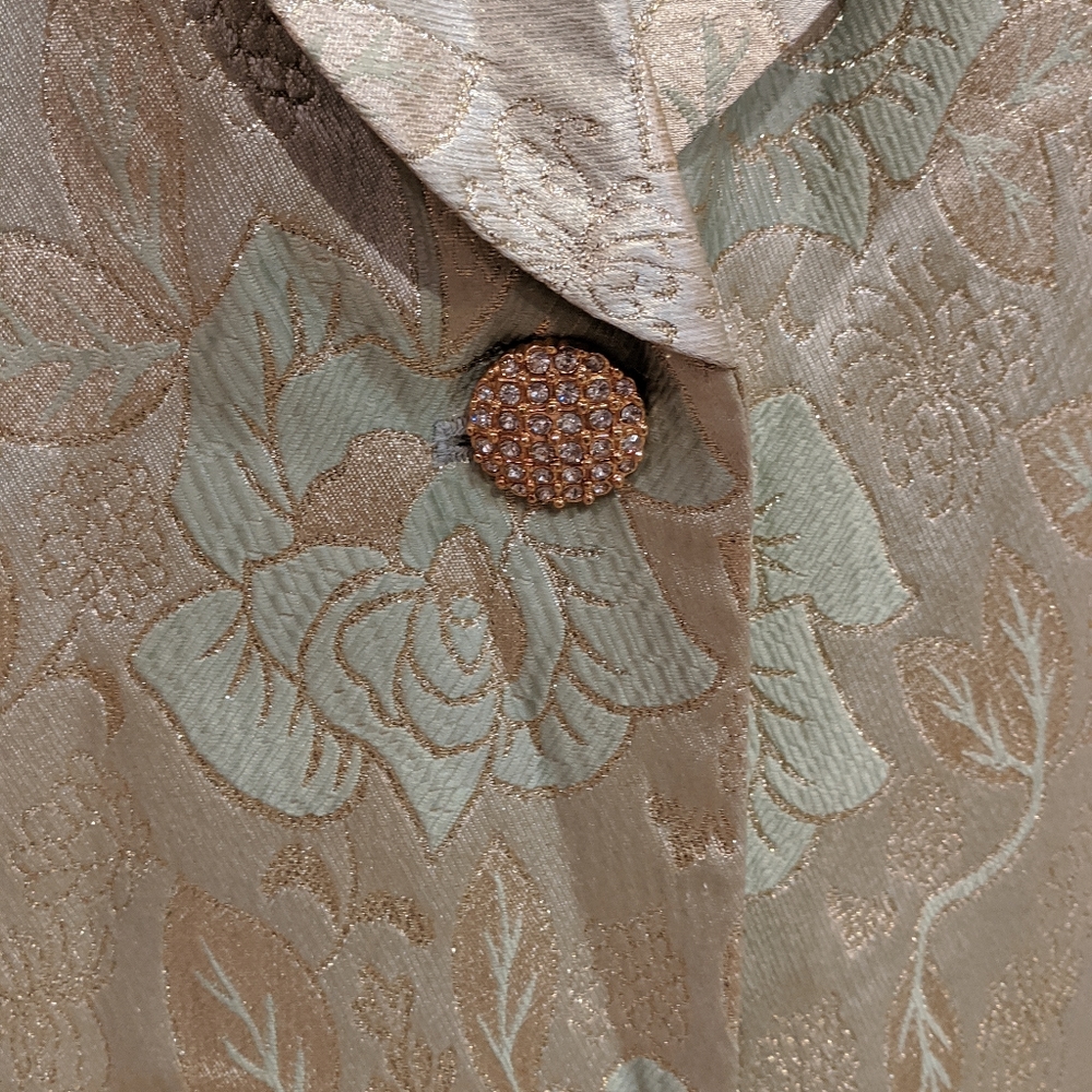 K B Stella Louise Roy Skirt Suit Green Gold 18W - Picture 7 of 8